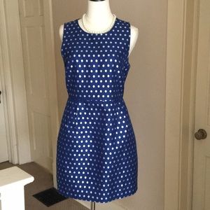 J. Crew blue with silver dots dress